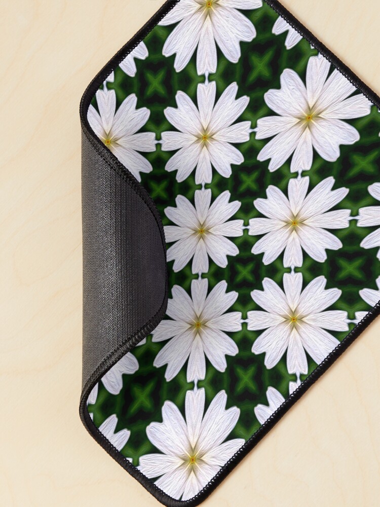 Thumbnail 2 of 5, Mouse Pad, White Marguerite Pattern designed and sold by Patternflower.