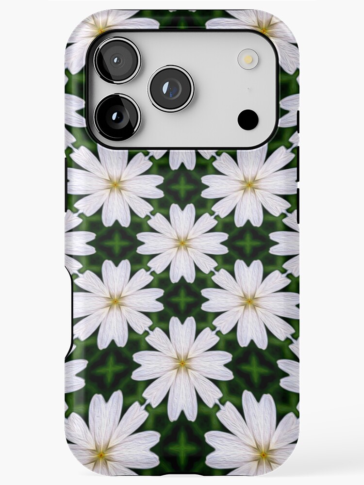 Thumbnail 1 of 4, iPhone Case, White Marguerite Pattern designed and sold by Patternflower.