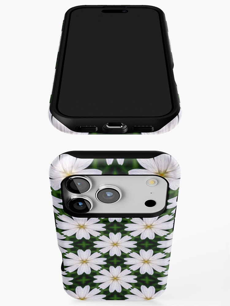 Thumbnail 3 of 4, iPhone Case, White Marguerite Pattern designed and sold by Patternflower.