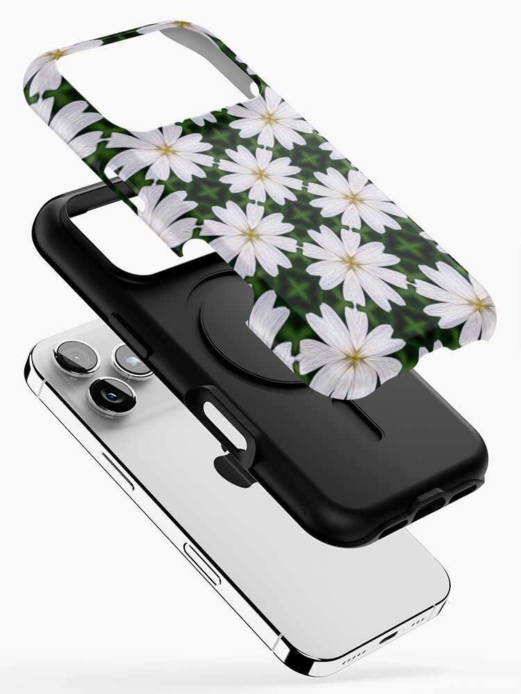 Thumbnail 2 of 4, iPhone Case, White Marguerite Pattern designed and sold by Patternflower.