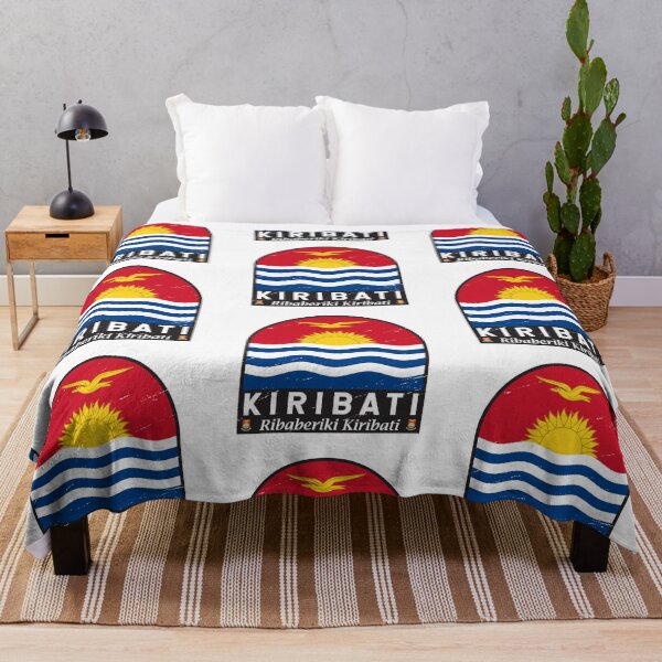 Item preview, Kiribati Flag Emblem Distressed Vintage designed and sold by KrisSidDesigns.