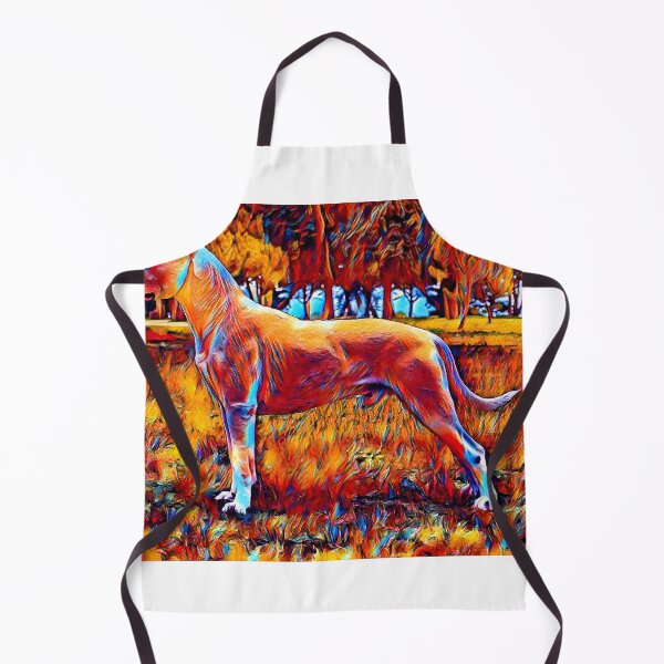 Item preview, Dogo Argentino in the woods - colorful dark orange and red designed and sold by NickoPrints.