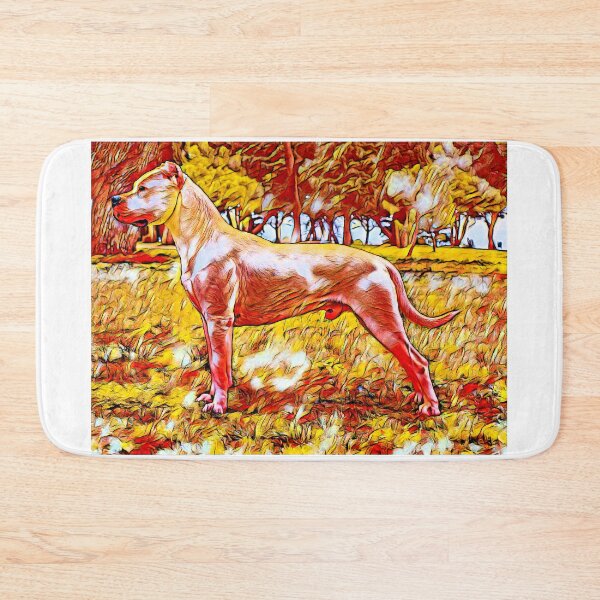 Item preview, Dogo Argentino in the woods – colorful warm colors digital painting designed and sold by NickoPrints.