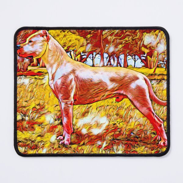 Item preview, Dogo Argentino in the woods – colorful warm colors digital painting designed and sold by NickoPrints.