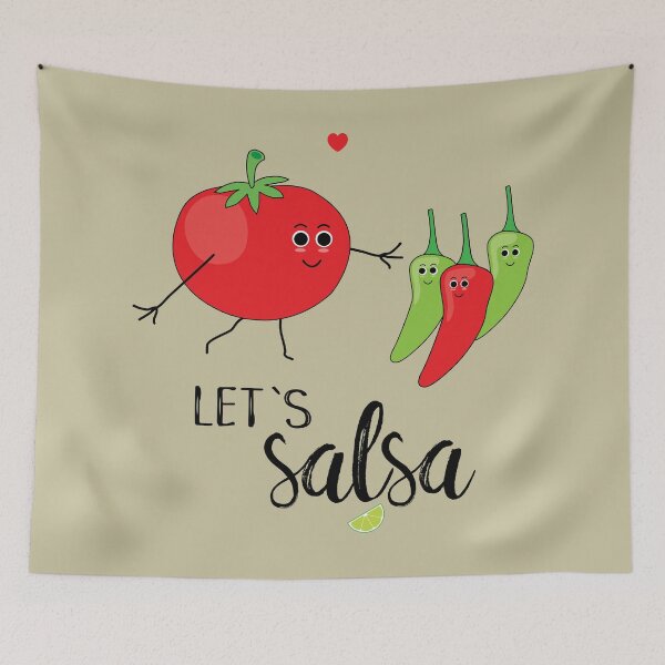 Item preview, Let's Salsa Cute Cartoon Tomato and Chillies designed and sold by HotHibiscus.