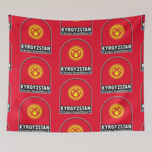 Item preview, Kyrgyzstan Flag Emblem Distressed Vintage designed and sold by KrisSidDesigns.