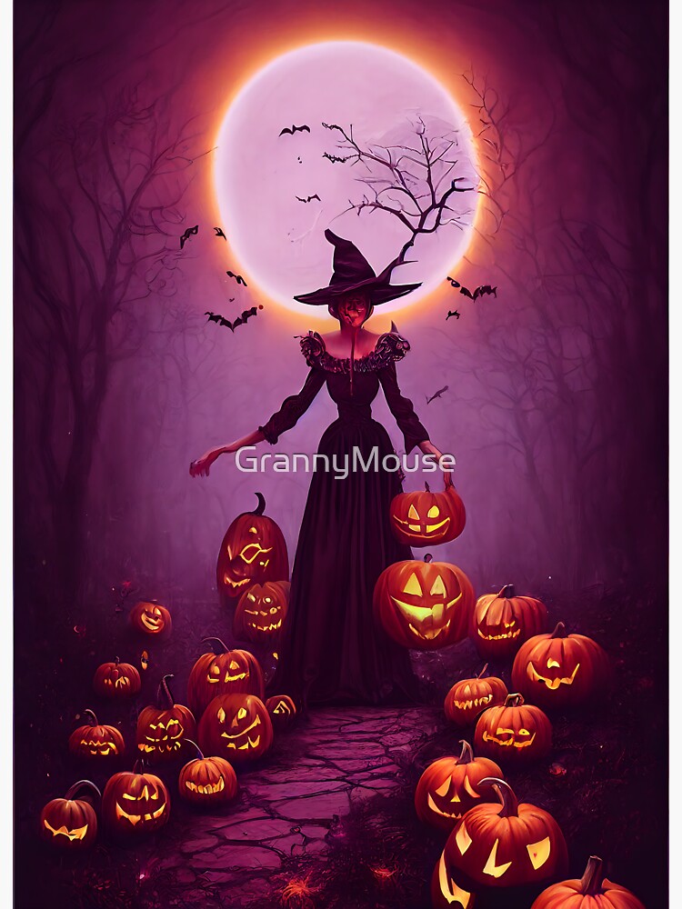 "Tree Witch on Halloween Eve" Sticker for Sale by GrannyMouse Redbubble