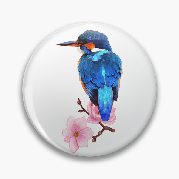 Item preview, Watercolor Kingfisher With Flowers designed and sold by virillanissa.