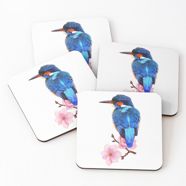 Item preview, Watercolor Kingfisher With Flowers designed and sold by virillanissa.