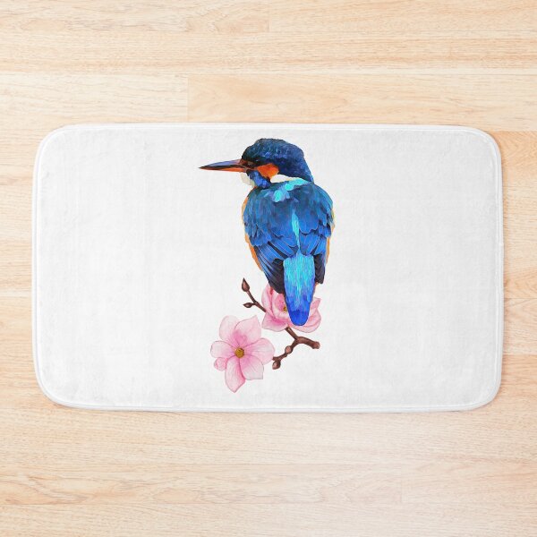 Item preview, Watercolor Kingfisher With Flowers designed and sold by virillanissa.