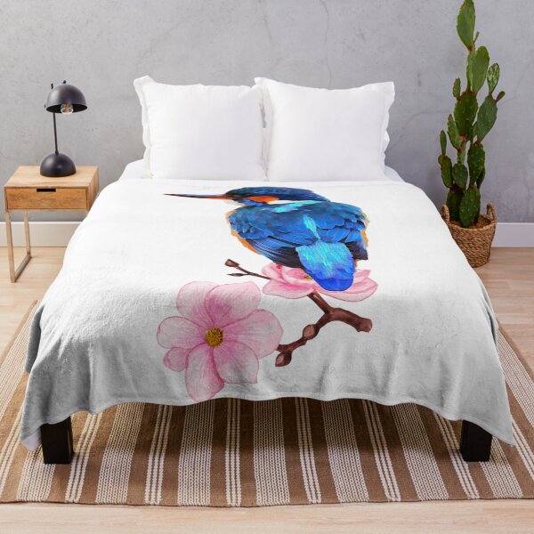 Item preview, Watercolor Kingfisher With Flowers designed and sold by virillanissa.