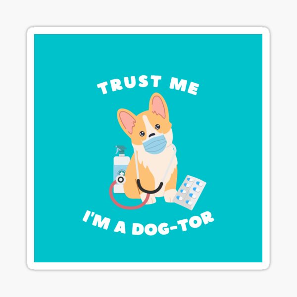 "Cute funny dog pun medical sticker" Sticker for Sale by FAC64 Redbubble