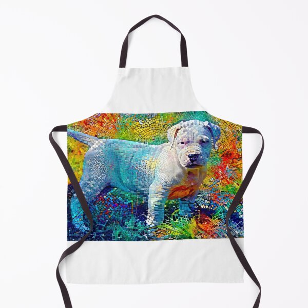 Artikelvorschau, Dogo Argentino puppy in the grass - colorful mosaic entworfen und verkauft von NickoPrints.