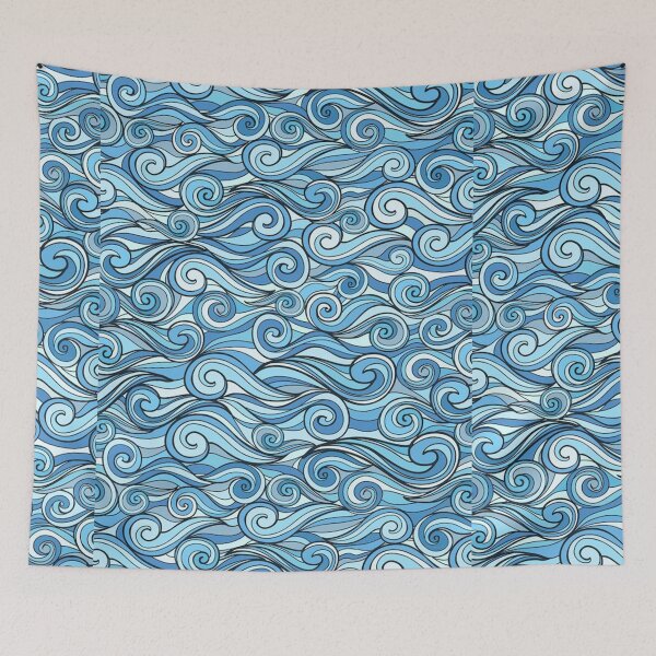 Item preview, Blue Sea Waves Seamless Pattern designed and sold by VitezCrni.