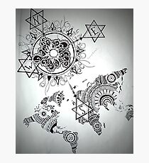 Continents & Compass Photographic Print