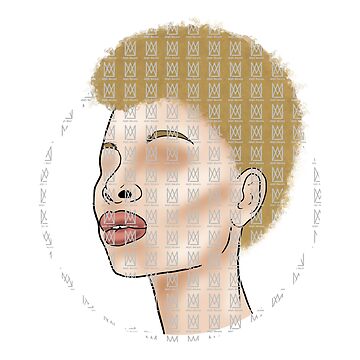 Artwork thumbnail, Black Woman with Albinism and TWA Afro Girlie Sticker by Malaika Mustapha