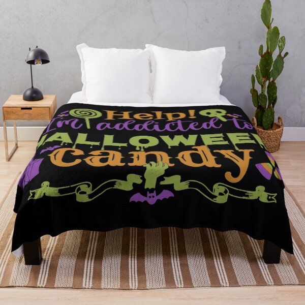 Item preview, Colorful Help! I'm Addicted To Halloween Candy, Black Base Color designed and sold by TrulyEpoque.