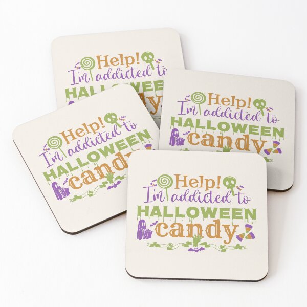 Item preview, Colorful Help! I'm Addicted To Halloween Candy, Cream Base Color designed and sold by TrulyEpoque.