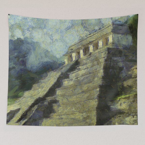 Item preview, Starry Night in The Ancient Mayan Temple, Temple of the Inscriptions designed and sold by Ryan  Rad.