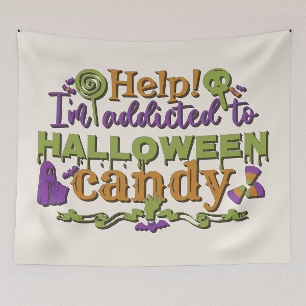 Item preview, Help! I'm Addicted To Halloween Candy, Colorful Shadow Text designed and sold by TrulyEpoque.