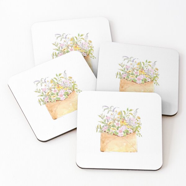 Item preview, hand painted flowers in brown envelop watercolour  designed and sold by ColorandColor.