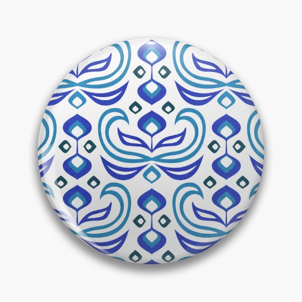 Item preview, Floral Swirl // Blue Outline designed and sold by The Wellington Boot.