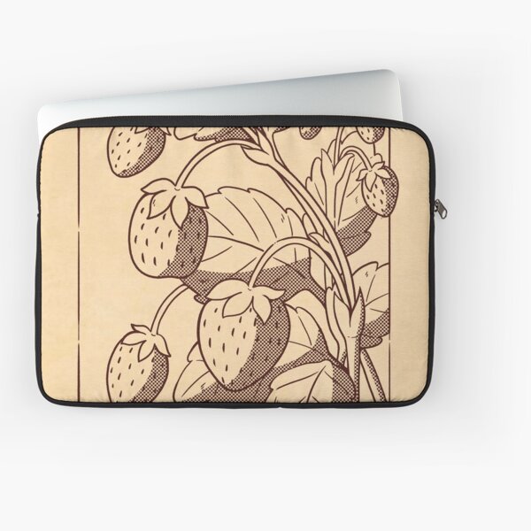 Strawberry Botanical art - Line art Laptop Sleeve