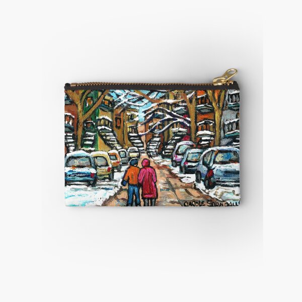 Item preview, WINTER STROLL IN JANUARY VERDUN MONTREAL CITY STREETS designed and sold by Carole  Spandau.