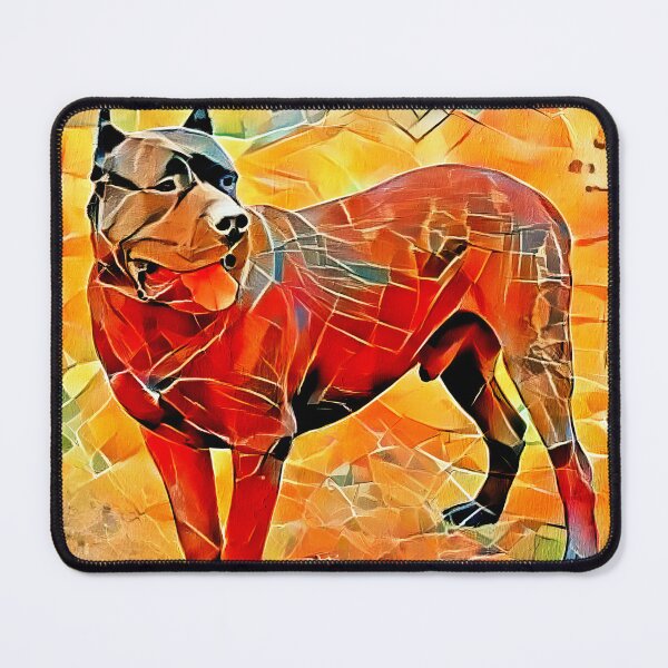 Item preview, Presa Canario staying alert – warm colors irregular tiles mosaic effect designed and sold by NickoPrints.
