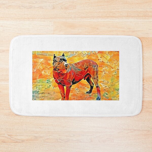 Item preview, Presa Canario staying alert – warm colors irregular tiles mosaic effect designed and sold by NickoPrints.