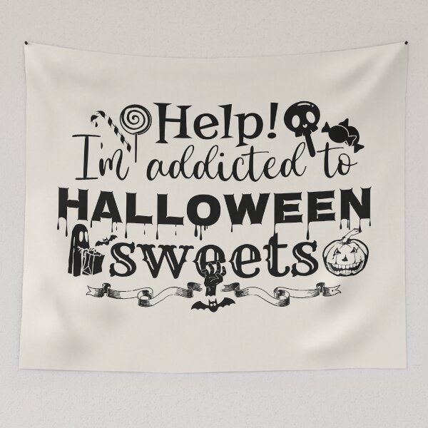 Item preview, Help! I'm Addicted To Halloween Sweets, Black Text designed and sold by TrulyEpoque.