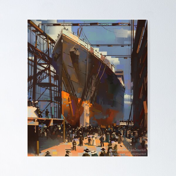 Item preview, The Launch of the RMS Titanic - Maritime painting by artist Eliott Sontot designed and sold by Eliott Sontot.