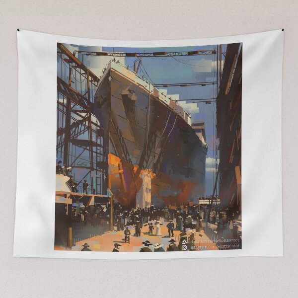 Item preview, The Launch of the RMS Titanic - Maritime painting by artist Eliott Sontot designed and sold by Eliott Sontot.