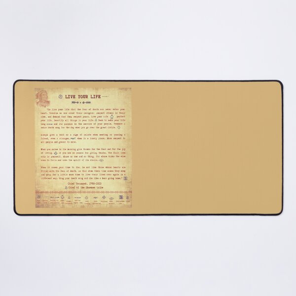 Item preview, Live Your Life by Chief Tecumseh, Chief of the Native American Shawnee Tribe, Original Symbols of Indian nation on old parchment. designed and sold by LaziniArts.