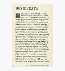 The Original Desiderata Poster by Max Ehrmann Photographic Print