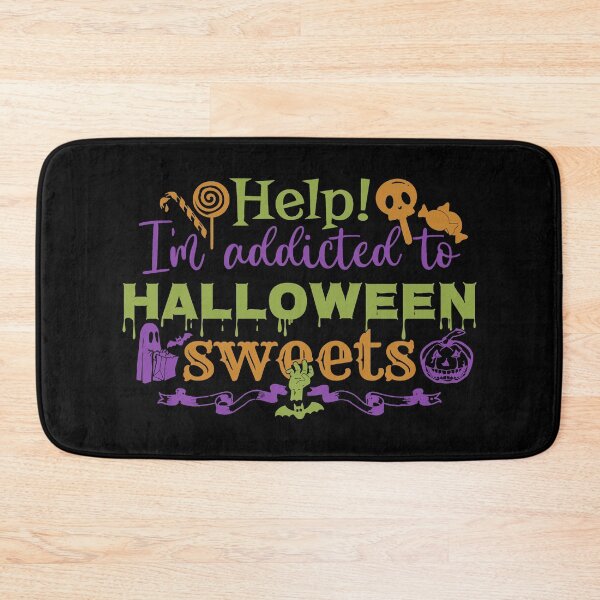 Item preview, Colourful Help! I'm Addicted To Halloween Sweets, Black Base designed and sold by TrulyEpoque.