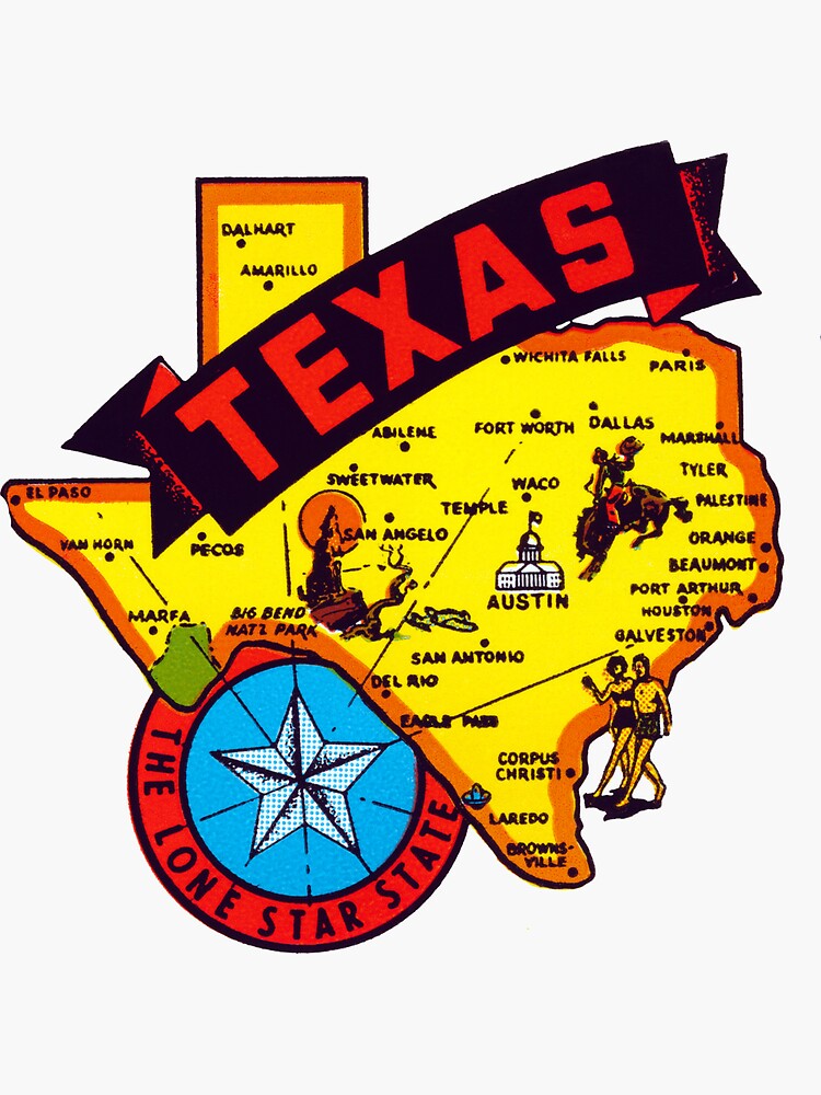 "Texas, the Lone Star State" Sticker for Sale by historicimage Redbubble