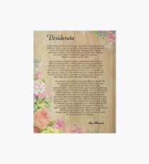 Desiderata Poem on Wood Plank with Floral Accent Art Board