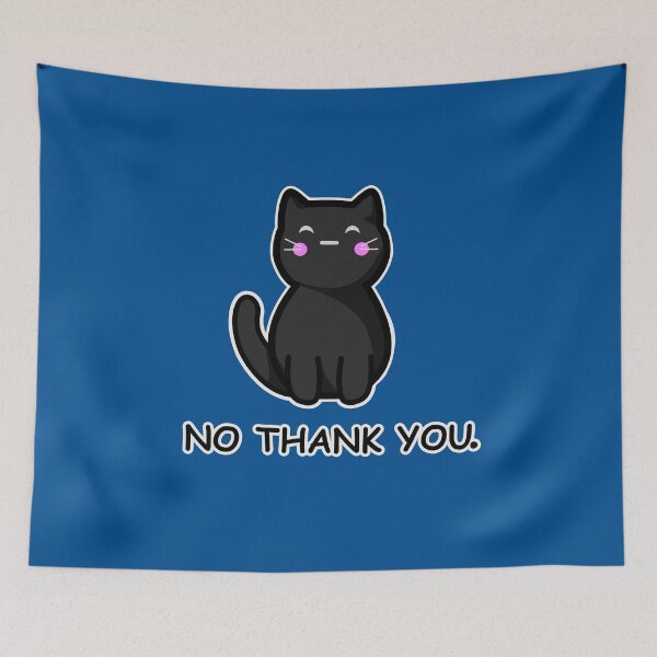 Item preview, Black Cat Says "No Thank You" designed and sold by GoobyCloud.