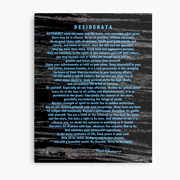 Desiderata, a poem by Max Ehrmann at Spillwords.com