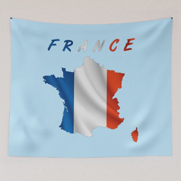 Item preview, Wavy French Flag inside Map of France designed and sold by mashmosh.