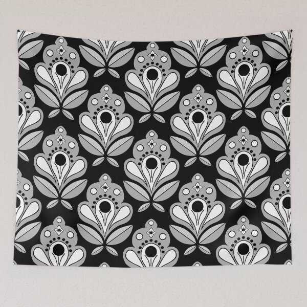 Item preview, Bold Abstract floral on black designed and sold by Quick Brown Fox Canada.