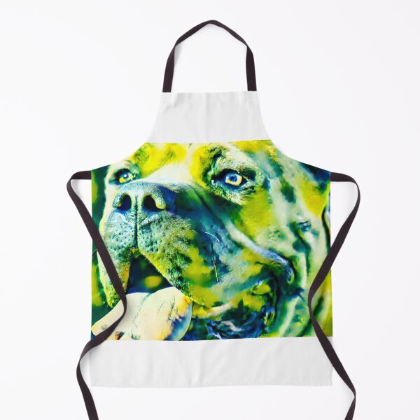 Item preview, Cane Corso head close-up - green and blue colorful painting designed and sold by NickoPrints.