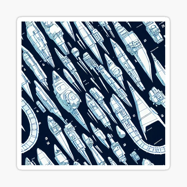 Spaceship pattern Sticker