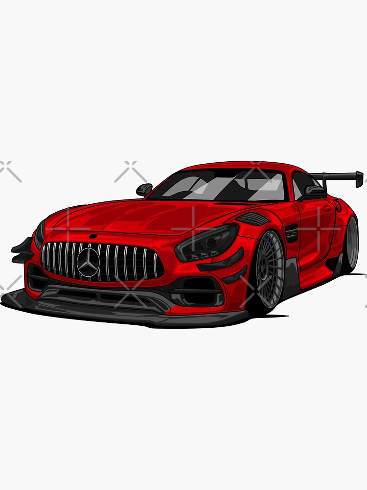 Mercedes AMG GTS widebody Stance Race car  Sticker for Sale by dygus