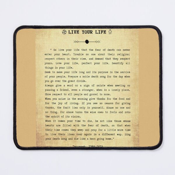 Item preview, Live Your Life by Chief Tecumseh, Chief of the Native American Shawnee Tribe, Original Symbols of Indian nation on old parchment. designed and sold by LaziniArts.