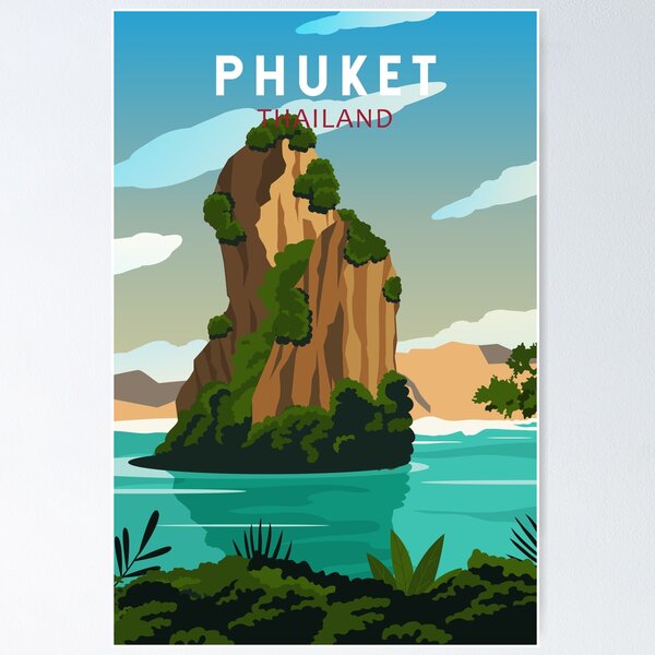 Item preview, Phuket Thailand Retro Vintage designed and sold by KrisSidDesigns.