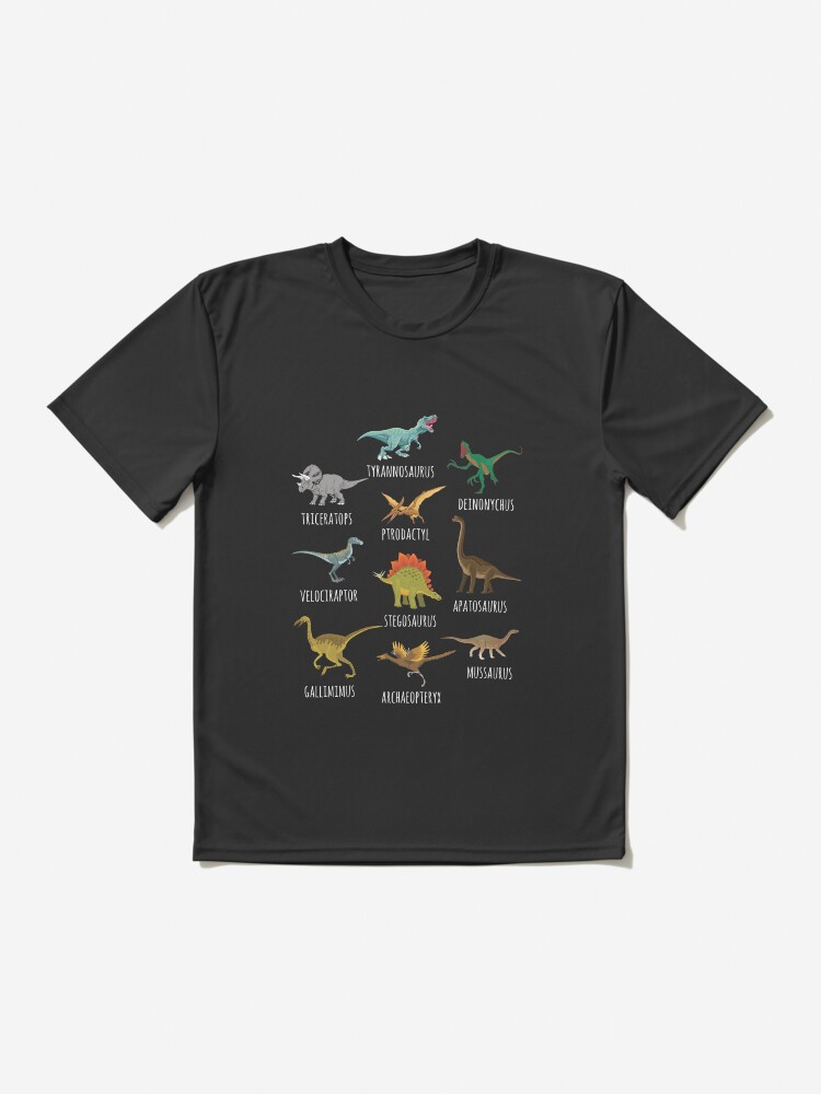 Spreadshirt Dinosaurier T-Shirt Für Kinder – T-Rex & Dino-Arten Comic-Design, Größe 98/104 (3-4 Jahre), Schwarz