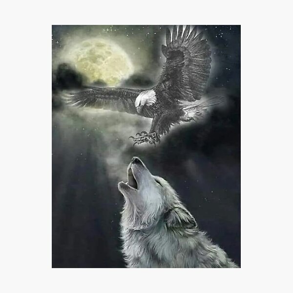 Lámina fotográfica «Amantes de los lobos, amantes de las águilas, amantes  de la naturaleza.» de KB1shop | Redbubble