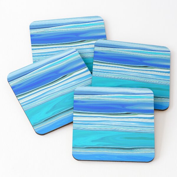 Item preview, Ocean Abstract Horizontal Stripes Beachy Vibes Beach House Décor Art 7 of 20  designed and sold by Beachy.